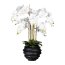Kunstpflanze Phalenopsis (Orchidee), Farbe weiß, inkl. schwarzem Kunststoff-Topf, Höhe ca. 95 cm