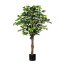 Kunstpflanze Ficus Benjamini grün, 630 Blätter, Naturstamm, im Topf, Höhe ca. 120 cm