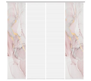 VISION S 4er-Set Flächenvorhänge MARMOSA, halbtransparent, Höhe 260 cm, rose