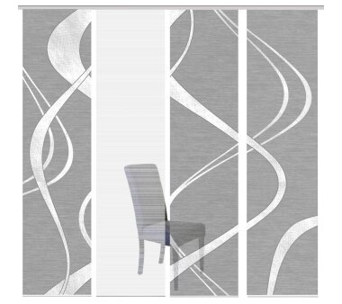 VISION S 4er-Set Schiebevorhänge TIBANO, halbtransparent, Höhe 260 cm, anthrazit