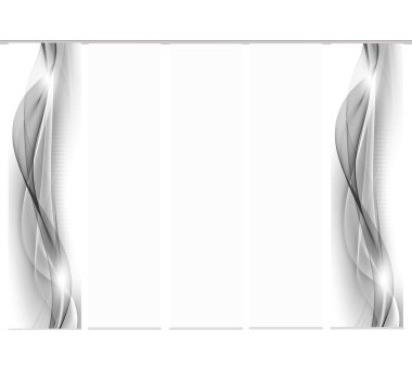 5er-Set Flächenvorhänge ALENIA blickdicht, Höhe 245 cm, grau