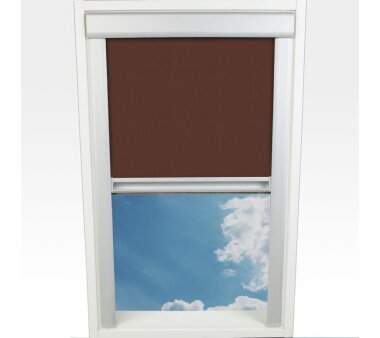LIEDECO Dachfensterrollo m. seitl. Führungsschiene  38,3 x 54,0 cm Fb. braun