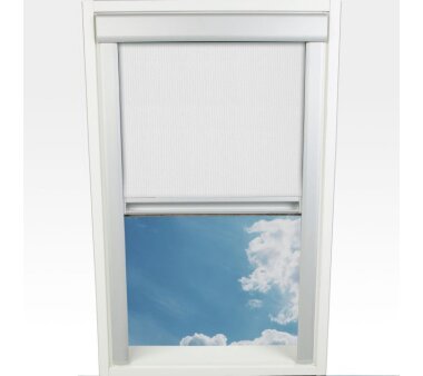 LIEDECO Dachfensterrollo m. seitl. Führungsschiene  61,3 x 74,0 cm  Fb. weiß