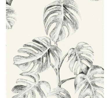 A.S. Création Tapete Vlies Greenery Schwarz Weiß Grau 10,05 m x 0,53 m