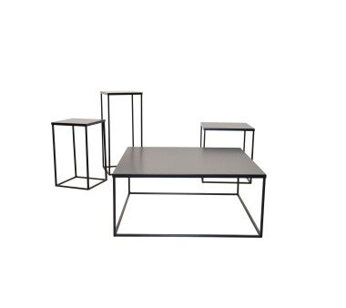 Beistelltisch 2901, mit Metall-Tischplatte, schwarz, 30x30x70 cm