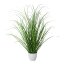 Kunstpflanze Grasbusch, 2er Set, Farbe grün, inkl. weißem Kunststoff-Topf, Höhe ca. 50 cm