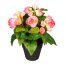 Kunstpflanze Begonienbusch, 2er Set, Farbe rosa, inkl. Topf, Höhe ca. 24 cm