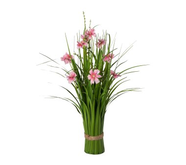 Kunstpflanze Grasbusch mit Cosmea, 2er Set, Farbe rosa,...