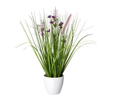 Kunstpflanze Blüten-Grasmix, 2er Set, Farbe lila,...