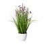 Kunstpflanze Blüten-Grasmix, Farbe lila, inkl. weißem Topf, Höhe ca. 46 cm
