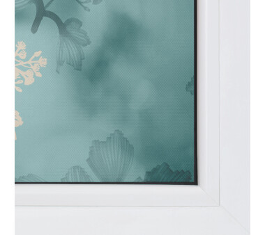 Lichtblick Fensterfolie selbstklebend, Sichtschutz, Aqua Floral - Blau 50 x 50 cm (B x L)