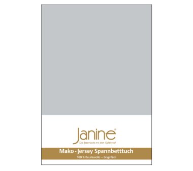 Janine Jersey-Spannbettlaken 5007, silber, 100%...