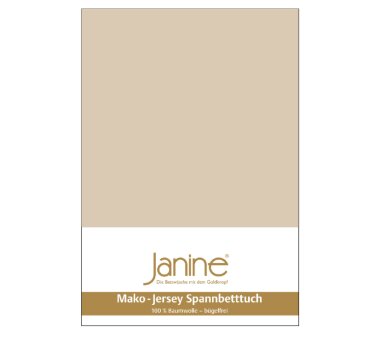 Janine Jersey-Spannbettlaken 5007, sand, 100% Baumwolle,...