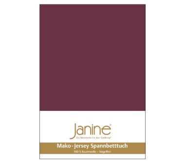 Janine Jersey-Spannbettlaken 5007, burgund, 100%...