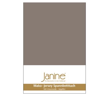 Janine Jersey-Spannbettlaken 5007, taupe, 100% Baumwolle,...