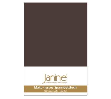 Janine Jersey-Spannbettlaken 5007, dunkelbraun, 100%...