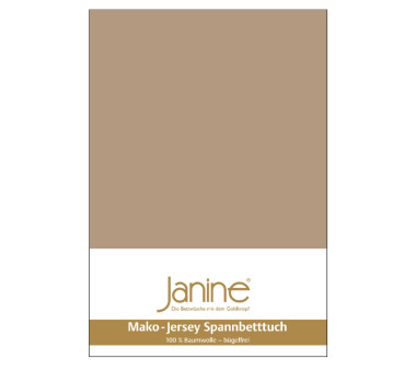 Janine Jersey-Spannbettlaken 5007, nougat, 100%...