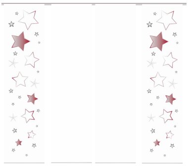 4er-Set Flächenvorhänge STARS blickdicht, Höhe 245 cm, rot