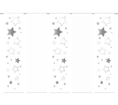 5er-Set Flächenvorhänge STARS blickdicht, Höhe 245 cm, grau