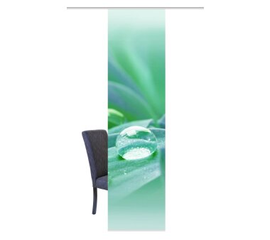 Schiebevorhang Deko blickdicht GOTAS, Farbe grün, Größe BxH 60x245 cm
