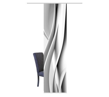 Schiebevorhang Deko blickdicht CURVIO, Farbe grau, Größe BxH 60x245 cm