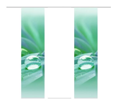 3er-Set Schiebevorhänge GOTAS blickdicht / transparent, Höhe 245 cm, grün