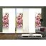 6er-Set Schiebegardinen ORKIDE blickdicht / transparent, Höhe 245 cm, rose grün