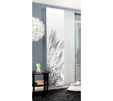 Schiebevorhang Deko blickdicht CATHLEEN, Farbe grau, Größe BxH 60x245 cm