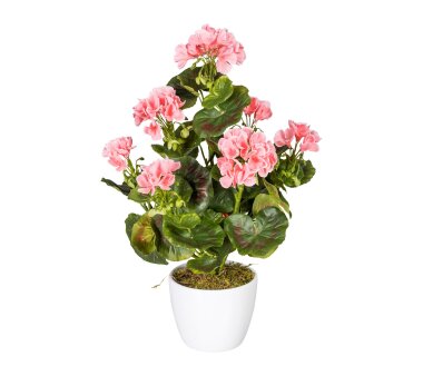 Kunstpflanze Geranienbusch, rosa, inklusive Keramik-Topf,...