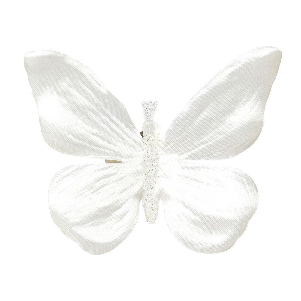 Deko-Schmetterling mit Clip, 16er Set, online kaufen creme
