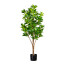 Kunstpflanze Kirschlorbeer, grün / gelb, PU-Stamm, inklusive Kunststoff-Topf, Höhe ca. 120 cm