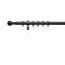 Lichtblick Gardinenstange Kugel, 20 mm, ausziehbar, 1 läufig, Schwarz 130 - 240 cm