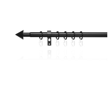 Lichtblick Gardinenstange Kegel, 20 mm, ausziehbar, 1 läufig, Schwarz 130 - 240 cm