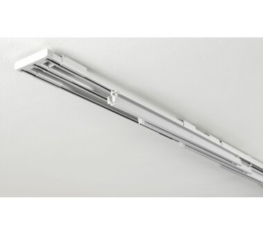 Gardinia Flächenvorhangschiene Emia 3-Lauf aluminium ausziehbar 225-335 cm