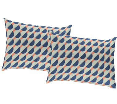 ADAM Wende-Kissenhülle Circles, blau, 40x60 cm, mit Reißverschluss