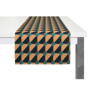 ADAM Tischläufer Circles, mit Kuvertsaum, dunkelblau, 50x150 cm