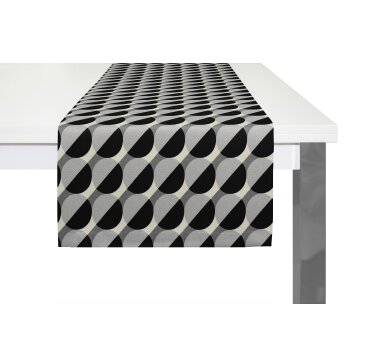 ADAM Tischläufer Circles, mit Kuvertsaum, grau, 50x150 cm