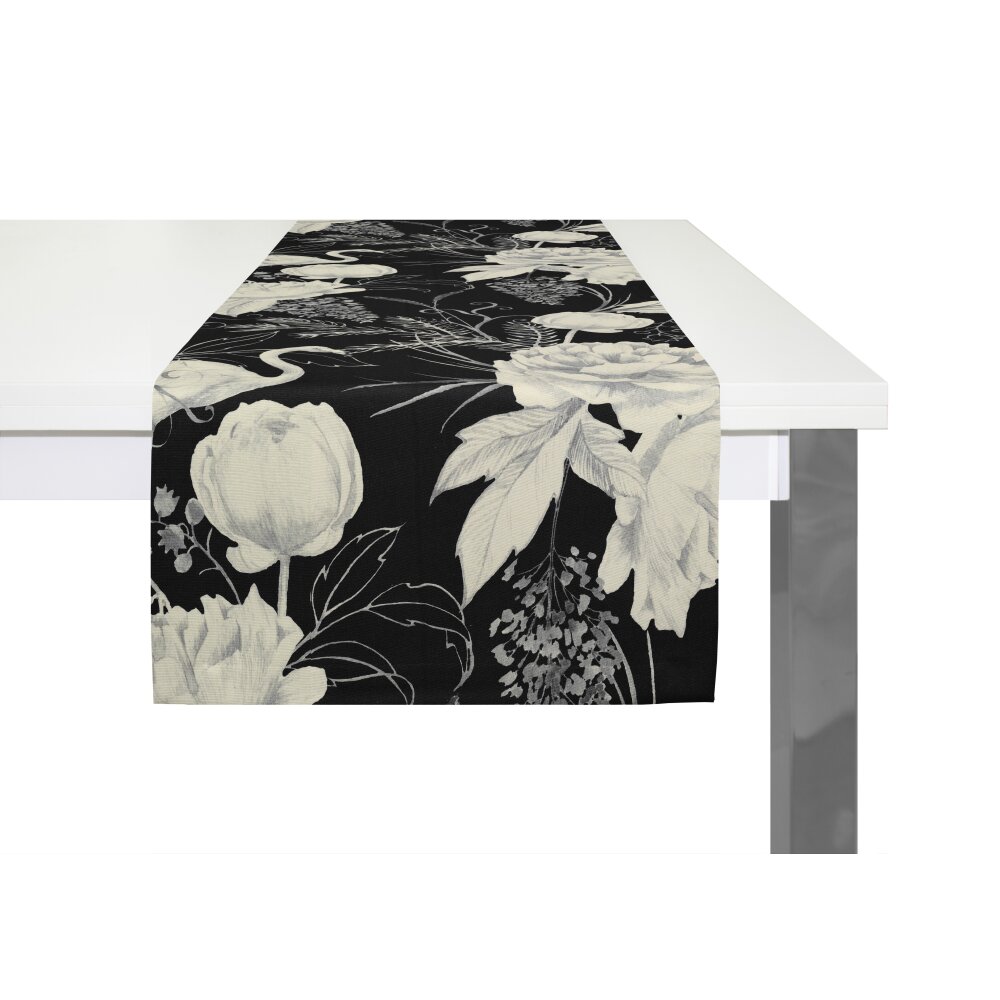 ADAM Tischläufer Eden, mit Kuvertsaum, online schwarz, cm 50x150 kaufen