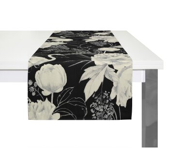 ADAM Tischläufer Eden, mit Kuvertsaum, schwarz, 50x150 cm