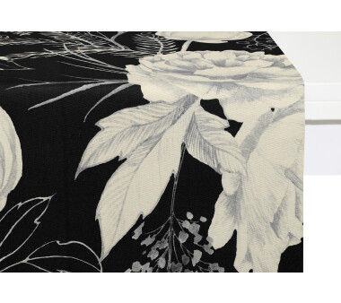 ADAM Tischläufer Eden, mit Kuvertsaum, schwarz, 50x150 cm