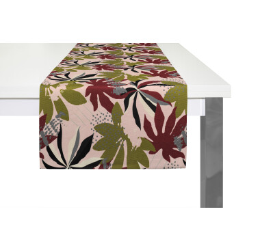 ADAM Tischläufer Jungle, mit Kuvertsaum, rosa, 50x150 cm
