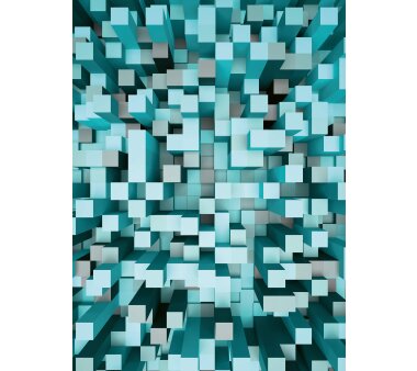 AS Creation Vlies-Fototapete 3D SQUARES BLUE 119051, 4 Teile, 192x260 cm