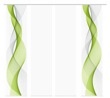 4er-Set Schiebegardine DILAILA, blickdicht, Höhe 245 cm, apfelgrün/weiß