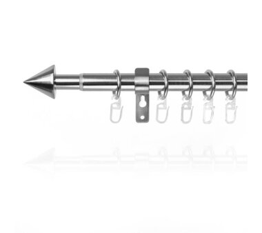 Lichtblick Gardinenstange Kegel, 20 mm, ausziehbar 125 - 240 cm - Metall, Edelstahl Optik