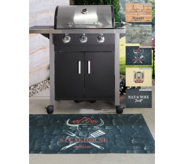 Barbecue-Matte STEAKHOUSE, Höhe 3 mm, Farbe schwarz,...