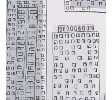 Lichtblick Rollo Klemmfix, ohne Bohren, blickdicht, Big City - Weiß-Grau 90 cm x 180 cm (B x L)