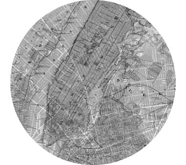 Vlies-Fototapete KOMAR, DOTS MAP, selbstklebend, 1 Teil, Ø 125 cm