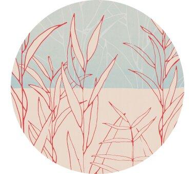 Vlies-Fototapete KOMAR, DOTS GRASSLAND, selbstklebend, 1 Teil, Ø 125 cm