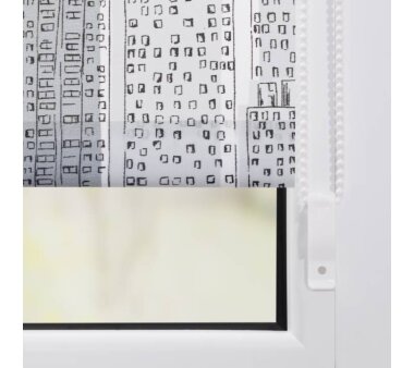Lichtblick Rollo Klemmfix, ohne Bohren, blickdicht, Big City - Weiß-Grau 120 cm x 180 cm (B x L)