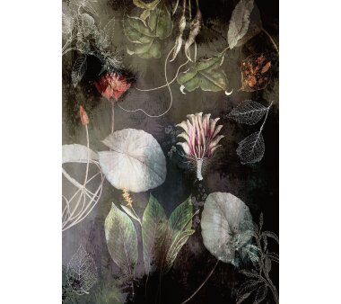 Vlies-Fototapete KOMAR, INK NIGHT FLOWERS, 4 Teile, BxH 200 x 280 cm